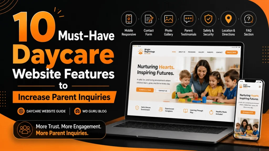 daycare website features